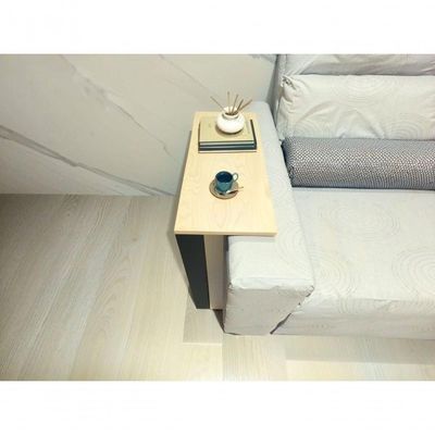 Mesinha Lateral Para Sofá Estilo Industrial 100% MDF Mesa Apoio Mesa Auxiliar Sofá Preto Com Amadeirado Claro