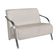Poltrona Namoradeira Vênus Suede Braço Aluminio Bege