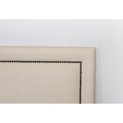 Cabeceira Queen Reta Luxo 160x60 Courino Off White - Tachas Fumê