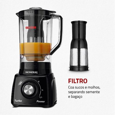 Liquidificador Mondial com Filtro L99 FB 500W 2,2L Preto 220V 220V