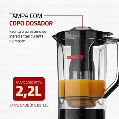 Liquidificador Mondial com Filtro L99 FB 500W 2,2L Preto 220V 220V