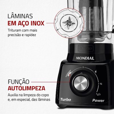 Liquidificador Mondial com Filtro L99 FB 500W 2,2L Preto 220V 220V