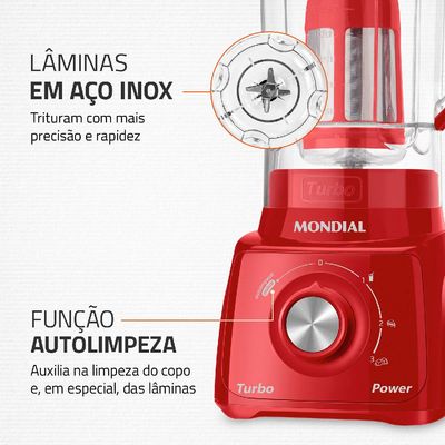 Liquidificador com Filtro Mondial L99 FR 500W 2,2L Vermelho 220V 220V