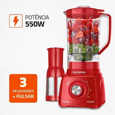 Liquidificador com Filtro Mondial L99 FR 500W 2,2L Vermelho 220V 220V