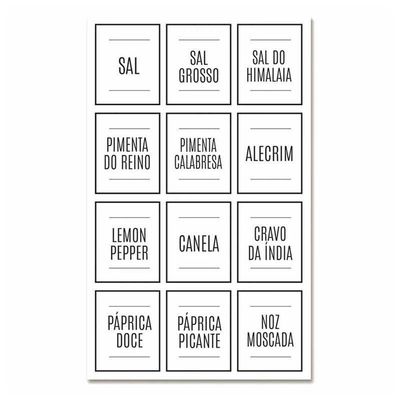 Etiqueta Adesiva Para Pote De Tempero 36 Unidades - Pimaco