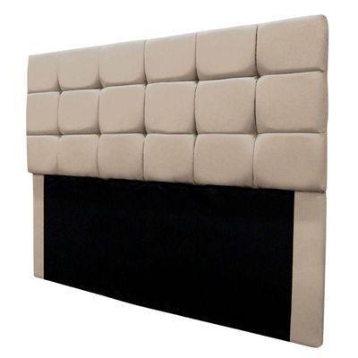 Cabeceira Cama Box Estofada King 195 Cm Ananda Suede Bege