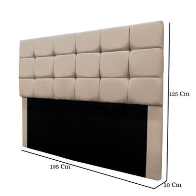 Cabeceira Cama Box Estofada King 195 Cm Ananda Suede Bege