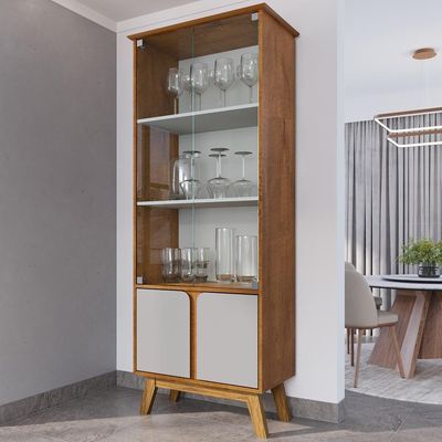 Cristaleira 4 Portas Madri 180x70 Cm Bechara Naturalle Off White