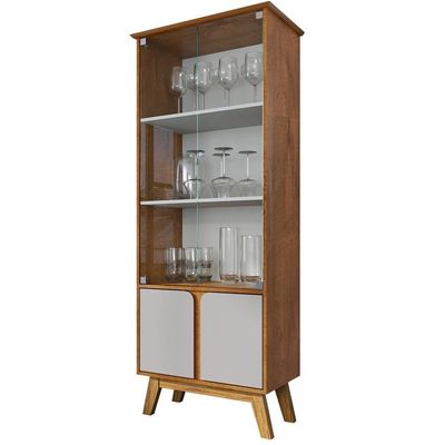 Cristaleira 4 Portas Madri 180x70 Cm Bechara Naturalle Off White