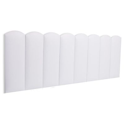 Cabeceira Queen Kit 8 Placas Modelo Nuvem - Courino Branco