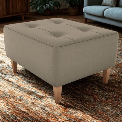 Puff Decorativo Para Sala Piva 62x52 Cm E434 Milani Store Marrom Claro