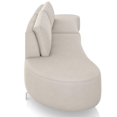 Sofá 4 Lugares Para Sala Living Orgânico Pés Metálicos 260cm Shui P08 Veludo Bege - Lyam Decor