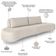 Sofá 4 Lugares Para Sala Living Orgânico Pés Metálicos 260cm Shui P08 Veludo Bege - Lyam Decor