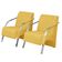 Kit 2 Poltronas Vênus 1 Lugar Pé Alumínio Amarelo.