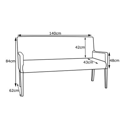 Poltrona 2 Lugares Liverpool Corano Branco