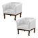 Kit 2 Poltronas Decorativa Noah Couro Branco