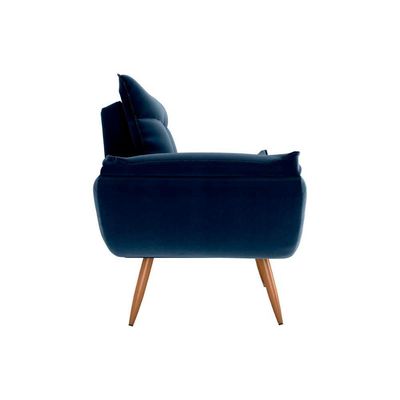 Poltrona Opala Tokio Para Descanço Confortável Toquio Matrix Veludo Azul