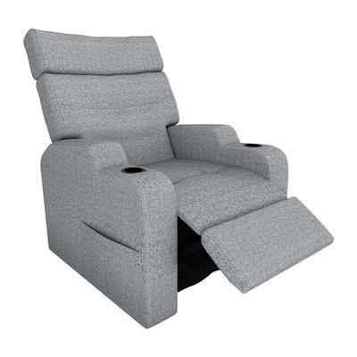 Poltrona Do Papai Reclinável Premium Com Porta Copos E Porta Controle Toro Matrix Boucle Cinza
