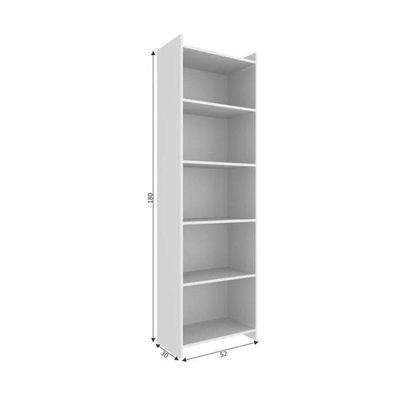 Estante Para Livros Com 04 Prateleiras - Branco Branco