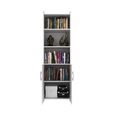 Estante Para Livros 2 Portas E 04 Prateleiras - Branco Branco