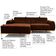 Sofá 4 Lugares com Chaise Base de Madeira Euro 265 Cm Telha