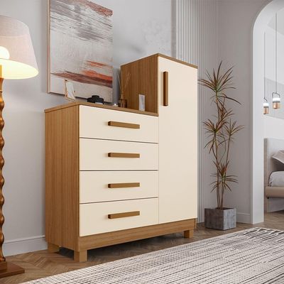 Comoda Casal Multiuso Sapateira Alta Organizadora Versátil Off White