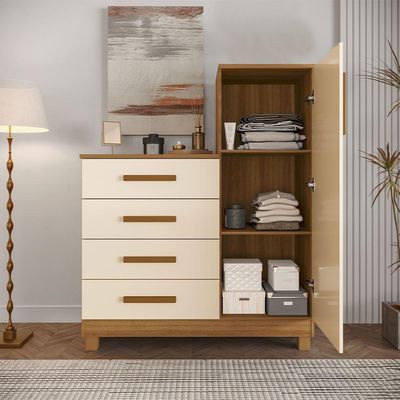Comoda Casal Multiuso Sapateira Alta Organizadora Versátil Off White