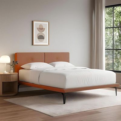 Cama Japonesa Toquio Casal Com Cabeceira Almofada Linho Telha