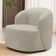 Poltrona Giratória Orgânica Para Sala Living Heidy F04 Veludo Bege - Lyam Decor