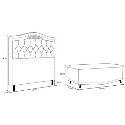 Cabeceira Cama Casal Queen 160cm Com Calçadeira Baú Imperial Veludo J02 Rosê - Mpozenato