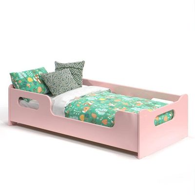 Cama Infantil Com Grade Proteção E Colchão Rosa