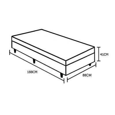 Cama Box Baú Solteiro Extremo Reforçado Homequeen Sintético Preto 41x88x188