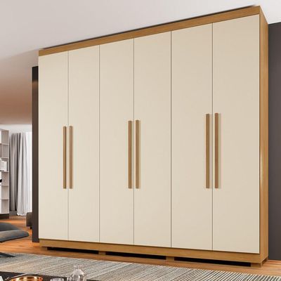 Guarda Roupa Viena 6 Portas 4 Gavetas 10 Prateleiras Cinamomo Off