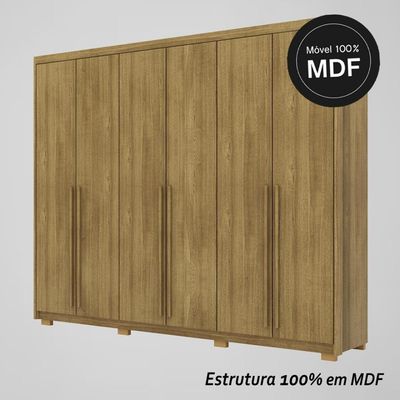 Guarda Roupa Casal 6 Portas 3 Gavetas Dubai Majestic Nature