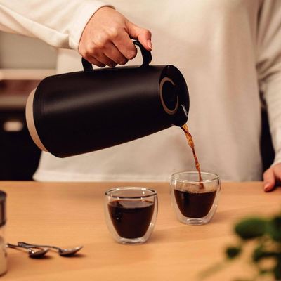 Bule Térmico Exata Tramontina 500ml Garrafa de Café Chá Preto e Bege Pequena