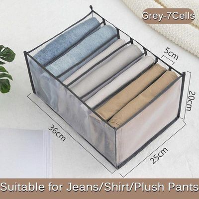 Organizador Gaveta Roupa Closet Guarda Porta Camiseta Jeans Dobravel 7 Divisorias Grande