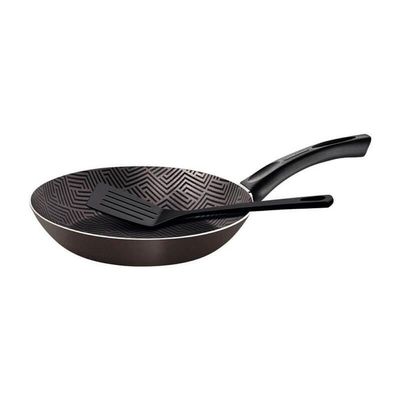 Frigideira Tramontina Paris 24cm Em Alumínio E Revestimento Antiaderente Com Espátula De Nylon Chumbo