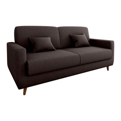 Sofá Cama Premium 3 Lugares 1,90 Larg Emilia Matrix Suede Marrom