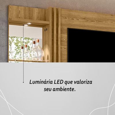 Estante Home Theater 2 Portas Com Espelho Led Frizz Plus - Cumaru