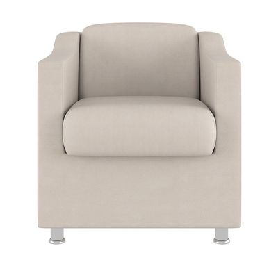Cadeira Poltrona Decorativa Reforçada Sala De Espera ? Balaqui Decor Cor:Bege