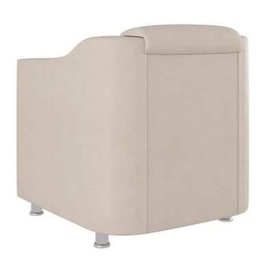 Cadeira Poltrona Decorativa Reforçada Sala De Espera ? Balaqui Decor Cor:Bege