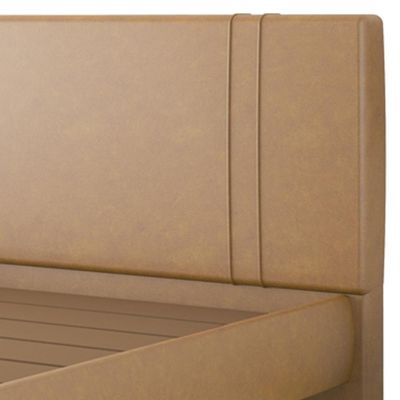 Cama King Flutuante Com Cabeceira 195cm Astra S04 Couríssimo Bege - Lyam Decor