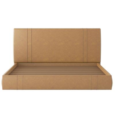 Cama King Flutuante Com Cabeceira 195cm Astra S04 Couríssimo Bege - Lyam Decor