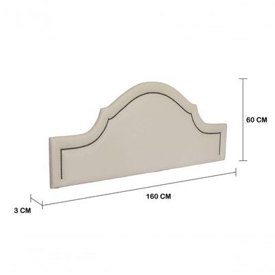 Cabeceira Queen Luxo 160X60 Off White Tachas Fumê