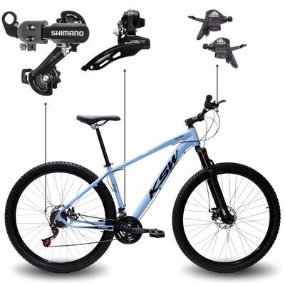 Bicicleta Aro 29 Bike Ksw Xlt Shimano Freio Hidráulico 21 Marchas Azul Claro -ad Pto 19