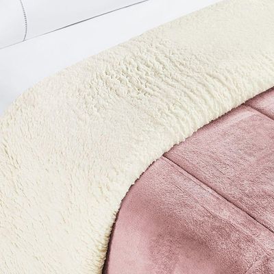 Coberdrom Sherpa E Flannel Everest Solteiro Manta Alta 150g 01 Peça - disponível na cor Rosa Secreto