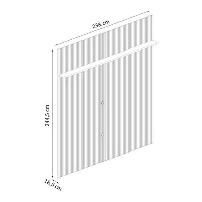 Composição Luna Bancada E Painel Para 75 Polegadas Com Portas - Madetec Cumaru