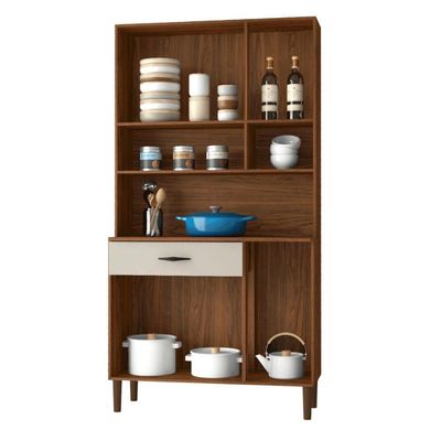 Kit Cozinha 6 Portas E Gaveta Golden Nogueira / Off White