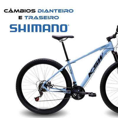 Bicicleta Aro 29 Bike Ksw Xlt Shimano Freio Hidráulico 21 Marchas Azul Claro -ad Pto 21