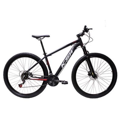Bicicleta Aro 29 Bike Ksw Xlt 21 Marchas Alumínio Freio A Disco Preto Fos -ad Verme Bco 17